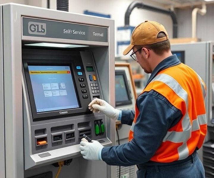 Terminal de autoservicio operativo en una sucursal