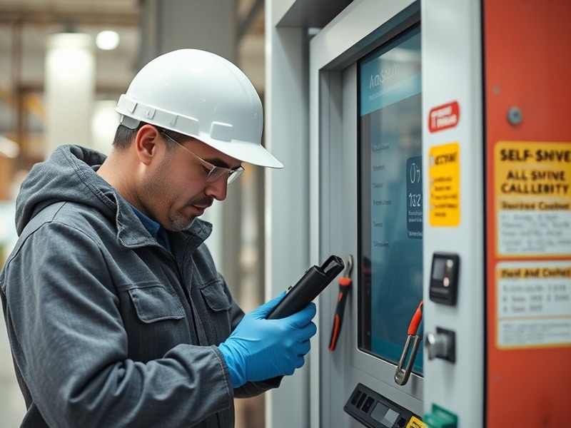 Técnico realizando el mantenimiento de un terminal de autoservicio